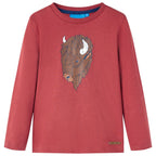 VidaXL Kindershirt met lange mouwen 104 roodbruin