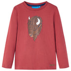 Vidaxl kindershirt met lange mouwen 116 roodbruin