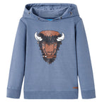 VidaXL Kindertrui met capuchon 92 gemêleerd blauw