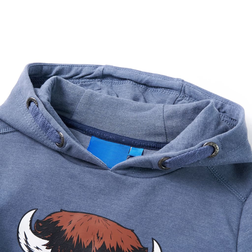 Vidaxl kindertrui met capuchon 116 gemêleerd blauw