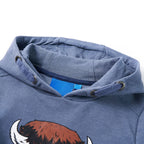 Vidaxl kindertrui met capuchon 140 gemêleerd blauw