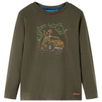 Vidaxl kindershirt met lange mouwen 92 kakikleurig
