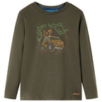Vidaxl kindershirt met lange mouwen 128 kakikleurig