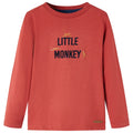 Vidaxl kindershirt met lange mouwen 92 roodbruin