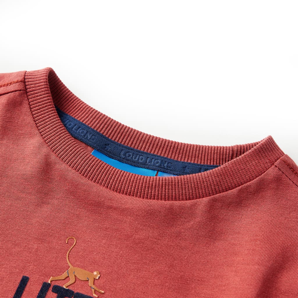 Vidaxl kindershirt met lange mouwen 92 roodbruin