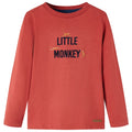 Vidaxl kindershirt met lange mouwen 128 roodbruin