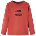 Vidaxl kindershirt met lange mouwen 128 roodbruin