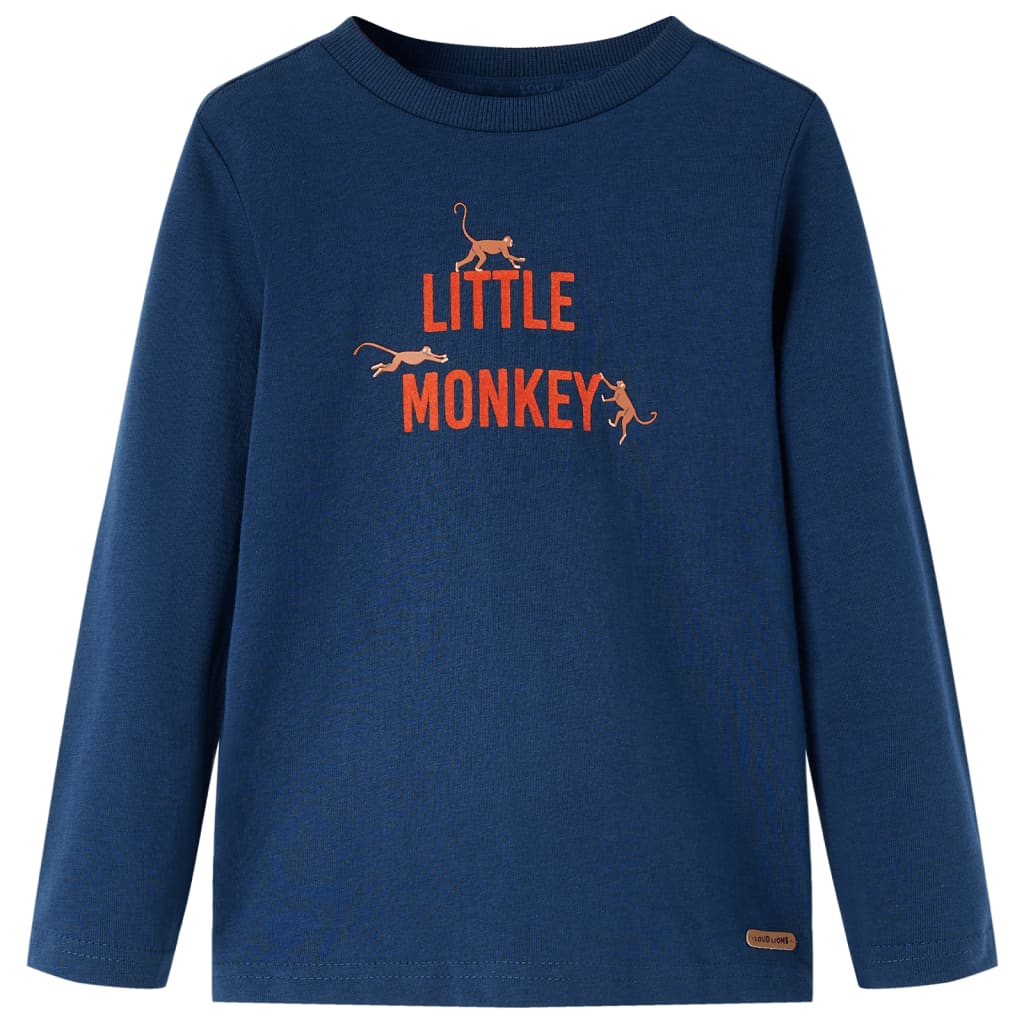 Vidaxl kindershirt met lange mouwen 140 marineblauw