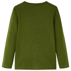 Vidaxl kindershirt met lange mouwen 128 donkerkakikleurig