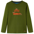 Vidaxl kindershirt met lange mouwen 140 donkerkakikleurig