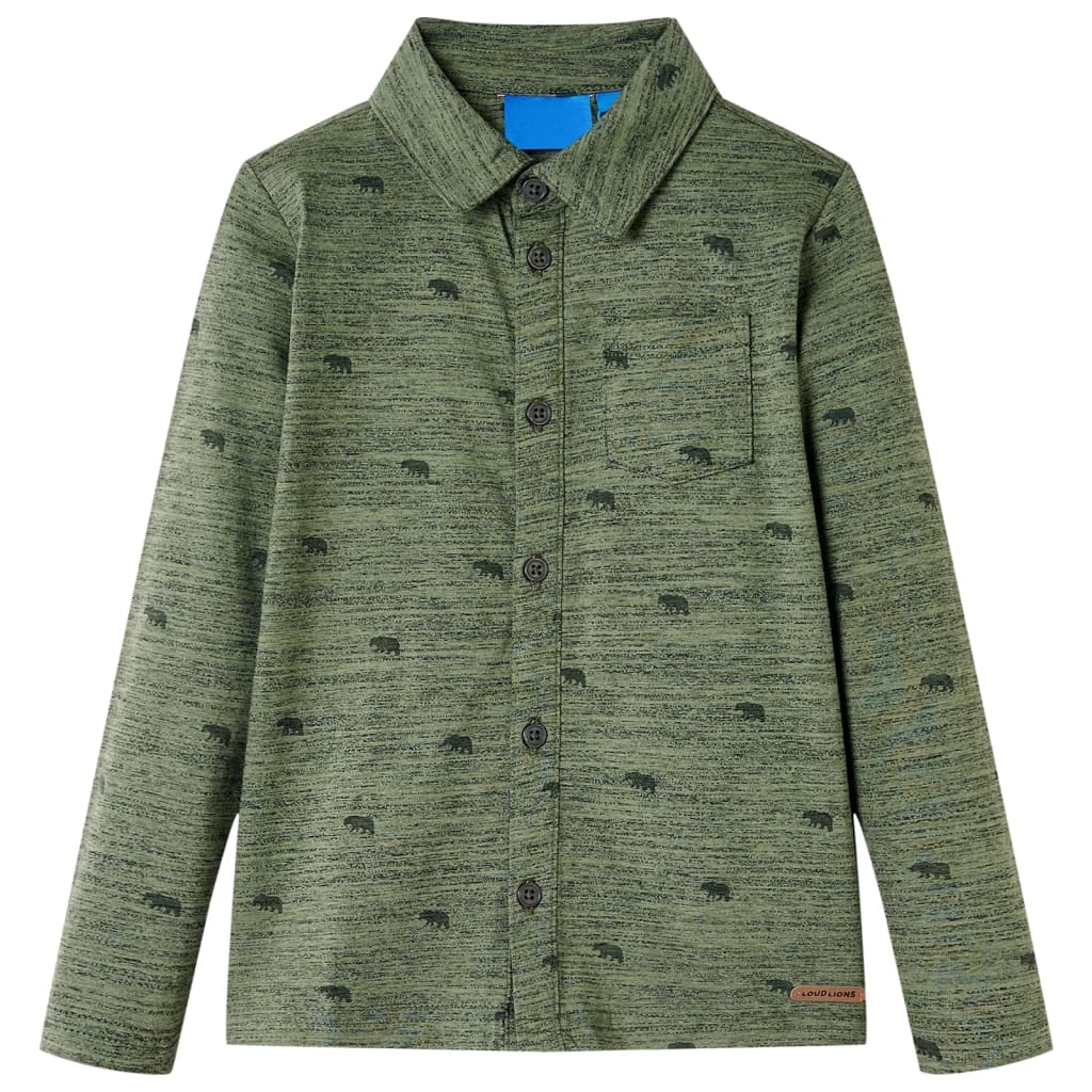 Vidaxl kindershirt 104 gemêleerd kakikleurig
