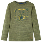 Vidaxl kindershirt met lange mouwen 104 gemêleerd kakikleurig
