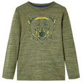 Vidaxl kindershirt met lange mouwen 116 gemêleerd kakikleurig