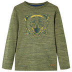 Vidaxl kindershirt met lange mouwen 128 gemêleerd kakikleurig