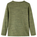 Vidaxl kindershirt met lange mouwen 128 gemêleerd kakikleurig