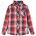 VidaXL Kinderoverhemd geruit 140 rood en marineblauw