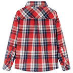 VidaXL Kinderoverhemd geruit 140 rood en marineblauw