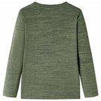 Vidaxl kindershirt met lange mouwen 116 gemêleerd kakikleurig