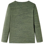 Vidaxl kindershirt met lange mouwen 128 gemêleerd kakikleurig
