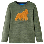 Vidaxl kindershirt met lange mouwen 140 gemêleerd kakikleurig