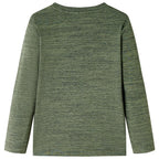 Vidaxl kindershirt met lange mouwen 140 gemêleerd kakikleurig