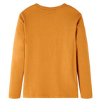 Vidaxl kindershirt met lange mouwen 128 donkerokerkleurig