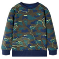 Vidaxl kindershirt 128 gemêleerd donkerkakikleurig