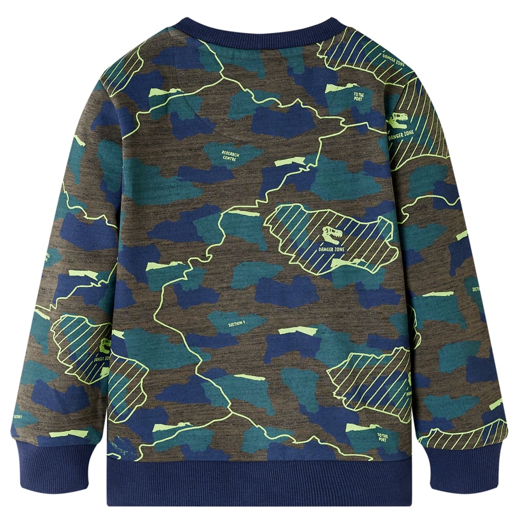 Vidaxl kindershirt 128 gemêleerd donkerkakikleurig