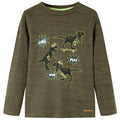Vidaxl kindershirt met lange mouwen 92 gemêleerd kakikleurig