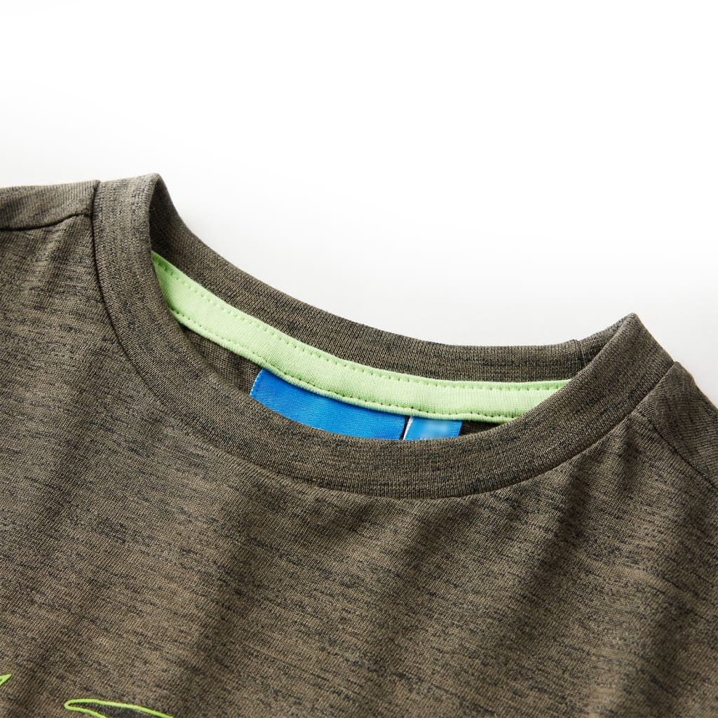 Vidaxl kindershirt met lange mouwen 92 gemêleerd kakikleurig