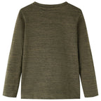 Vidaxl kindershirt met lange mouwen 104 gemêleerd kakikleurig