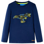 Vidaxl kindershirt met lange mouwen 128 marineblauw