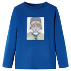 VidaXL Kindershirt met lange mouwen 92 donkerblauw