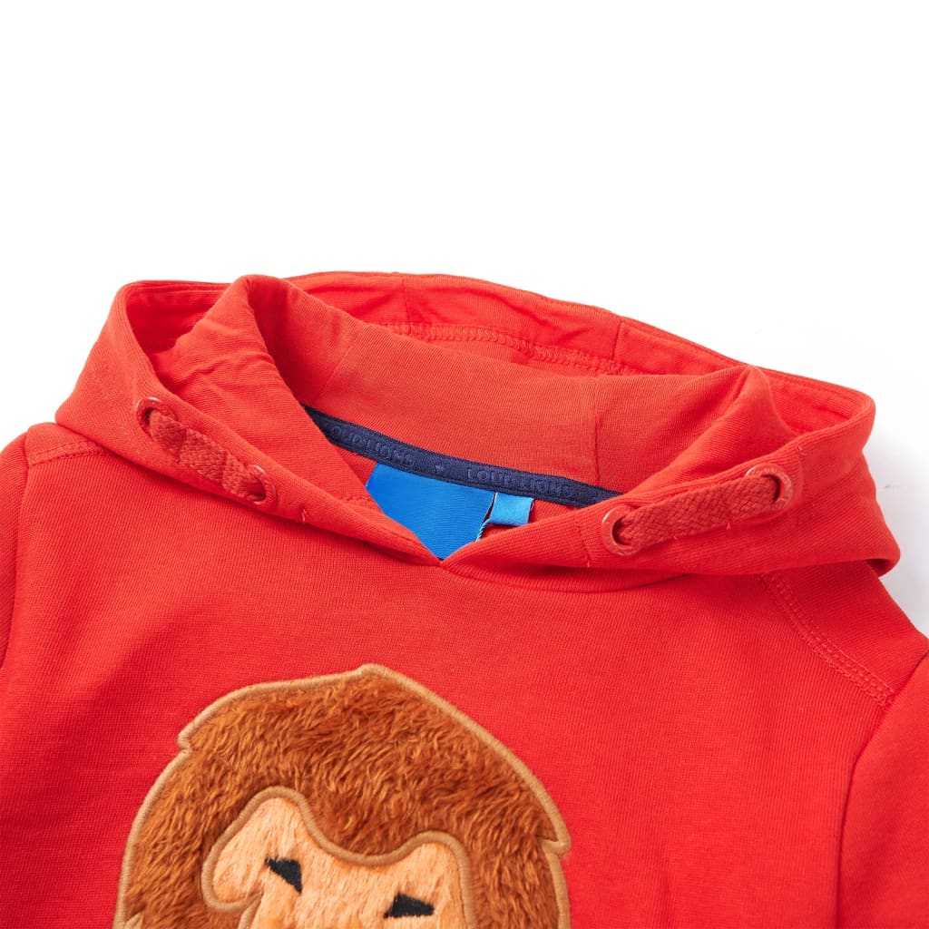 Vidaxl kindertrui met capuchon 104 rood