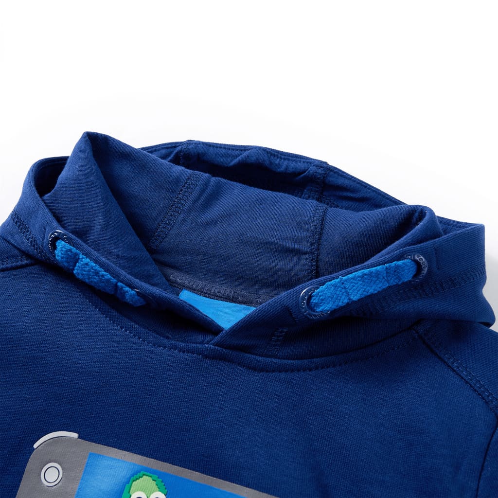 Vidaxl kindertrui met capuchon 104 donkerblauw