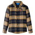 Vidaxl kindershirt geruit 104 geel en zwart
