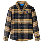Vidaxl kindershirt geruit 104 geel en zwart