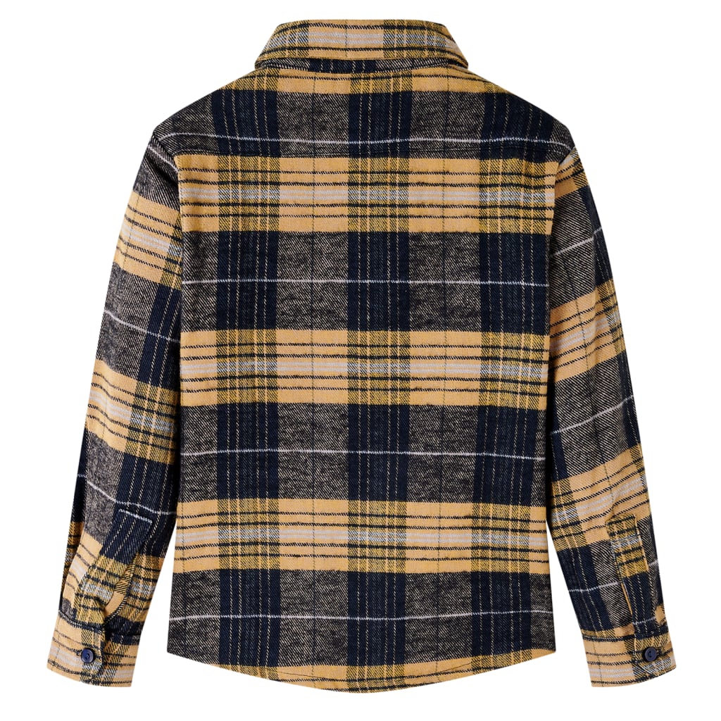 Vidaxl kindershirt geruit 116 geel en zwart