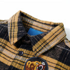 Vidaxl kindershirt geruit 116 geel en zwart