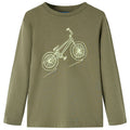 Vidaxl kindershirt met lange mouwen 104 kakikleurig