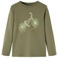 Vidaxl kindershirt met lange mouwen 116 kakikleurig