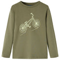 VidaXL Kindershirt met lange mouwen 140 kakikleurig