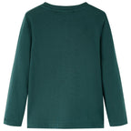 Vidaxl kindershirt met lange mouwen 92 donkergroen