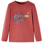 Vidaxl kindershirt met lange mouwen 104 roodbruin