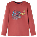 Vidaxl kindershirt met lange mouwen 116 roodbruin