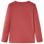 Vidaxl kindershirt met lange mouwen 128 roodbruin