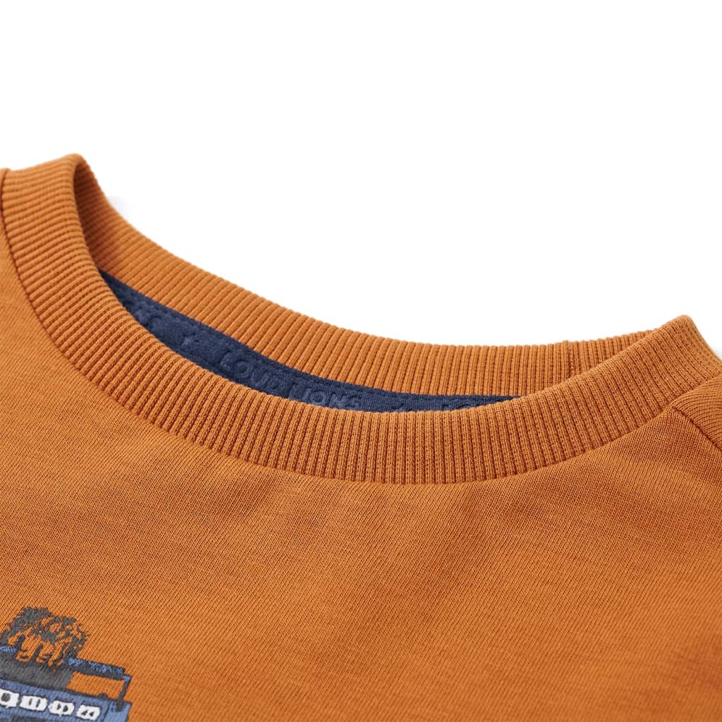 Vidaxl kindershirt met lange mouwen 128 donkerokerkleurig
