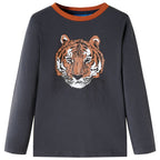 Vidaxl kindershirt met lange mouwen 92 antracietkleurig
