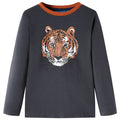 Vidaxl kindershirt met lange mouwen 116 antracietkleurig