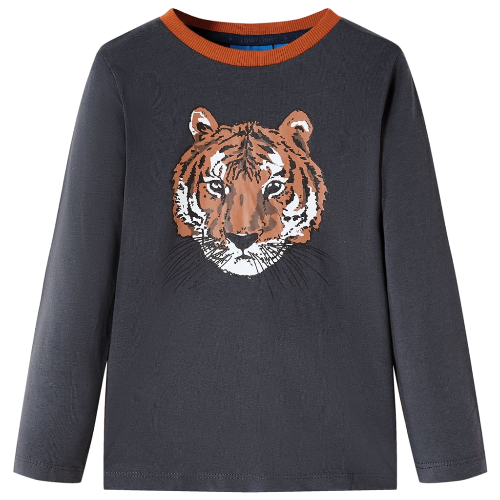 Vidaxl kindershirt met lange mouwen 128 antracietkleurig